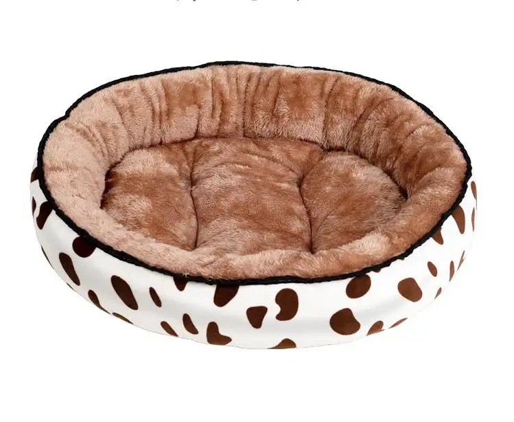 Моющийся круглый мягкий плюшевый питомник кошачий домик пятнистый диван-кровать для маленьких средних собак
