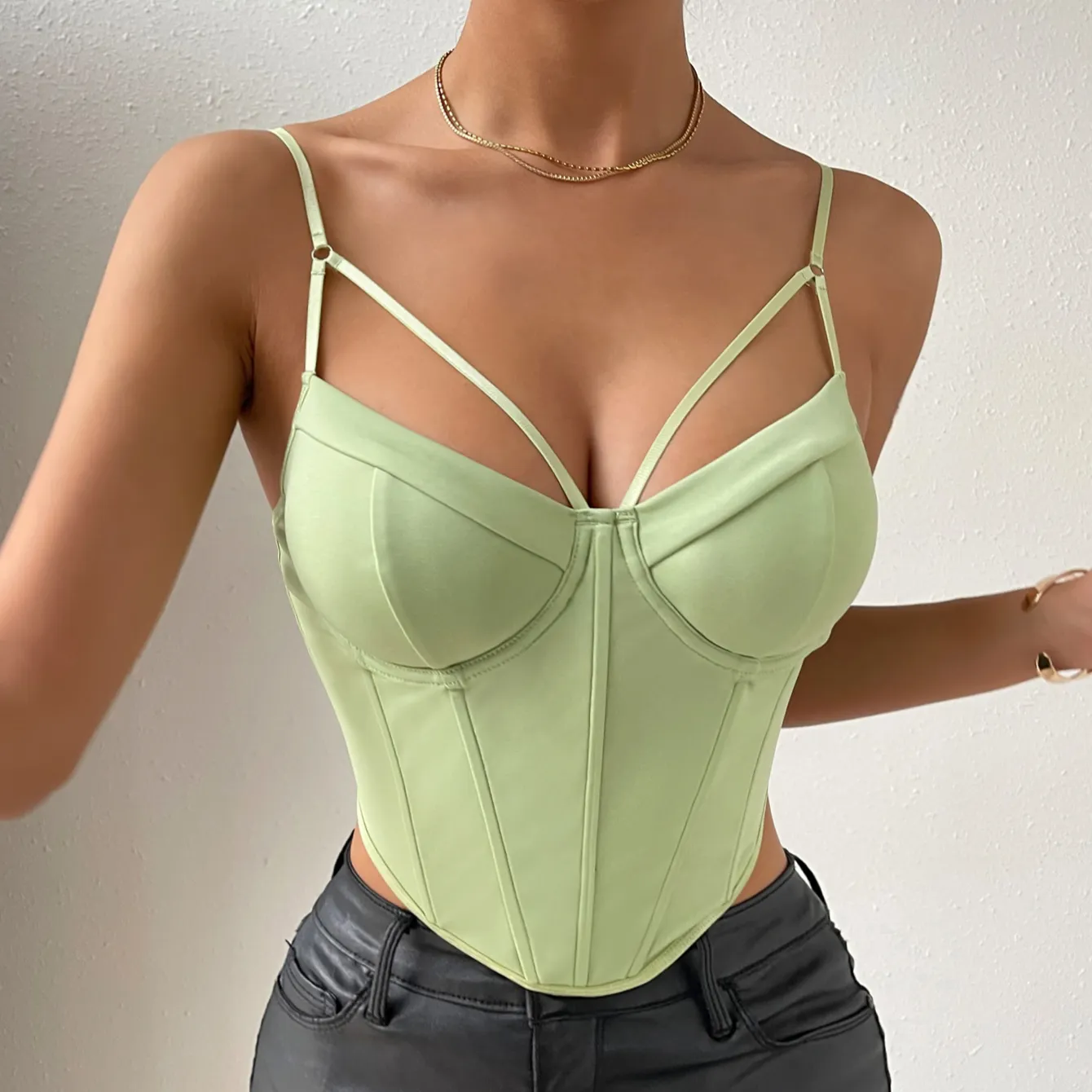 BAS quantité minimale de commande Sexy Solid Fishbone designer Corset Fabricant Débardeur Pour Femmes