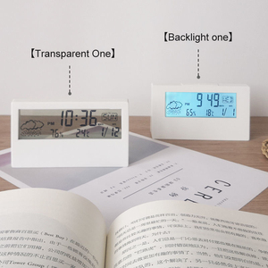 Emaf Đồng hồ báo thức trong suốt Đồ trang trí phòng Để Bàn Đồng hồ thời tiết forcast kỹ thuật số Đồng hồ thông minh trang trí nhà cửa - Product Image 3