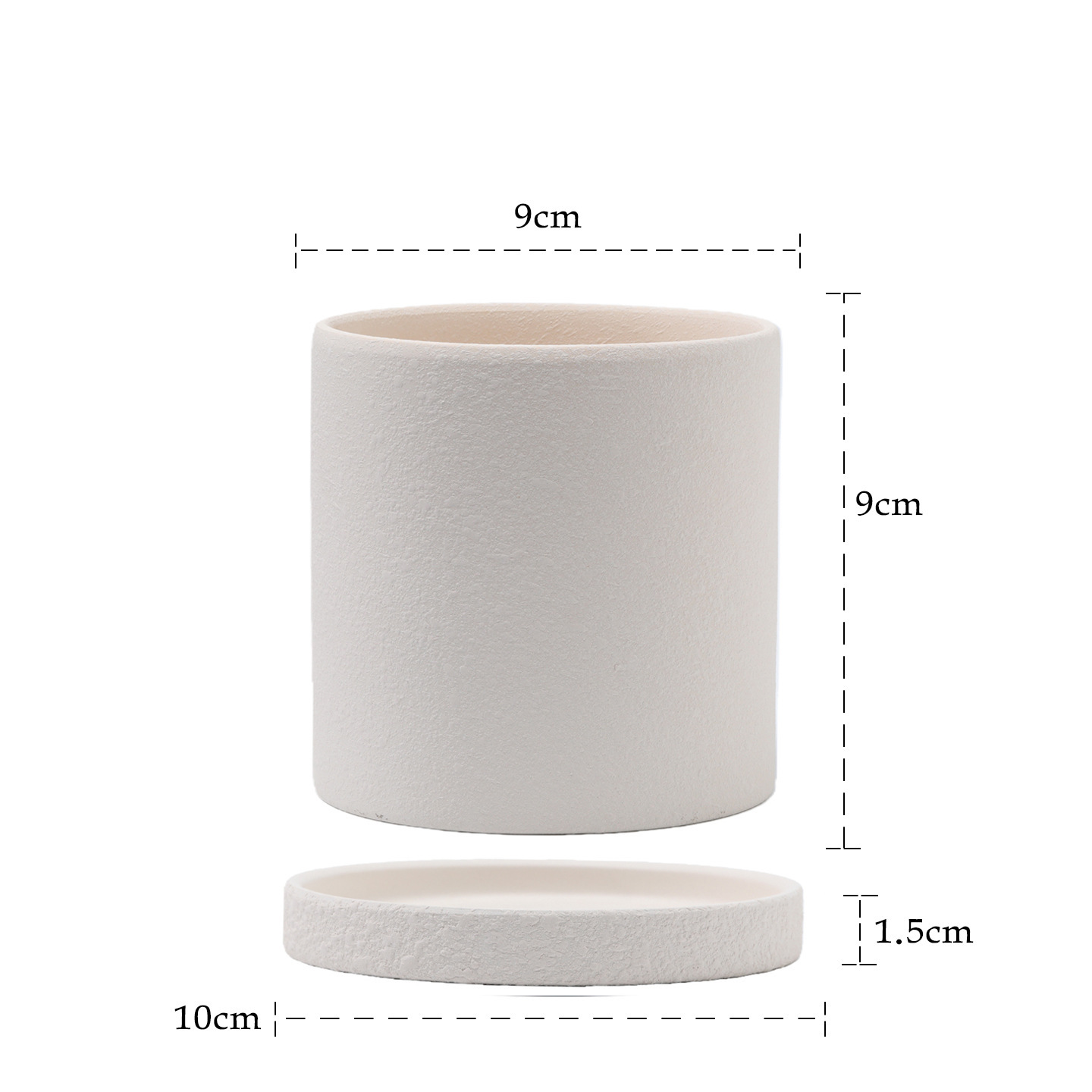 Straight cylindrical bisque clay slip textured surface-99 cm