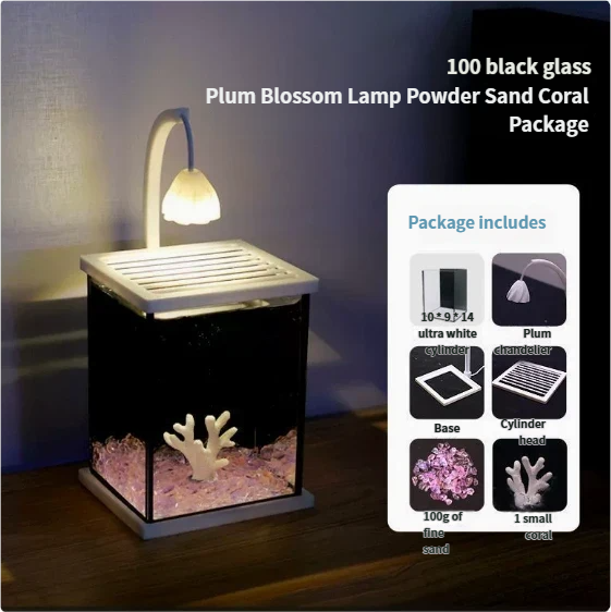 100 confezioni di sabbia corallina in polvere per lampade Plum Blossom con retro nero