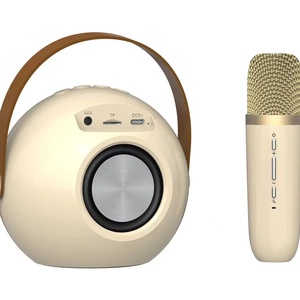 Portable for Bluetooth Speaker with RGB LED Lighting Microphone and 5W Power Output for Home <strong>K</strong> <strong>Small</strong> Family KTV New Handle - Product Image 1