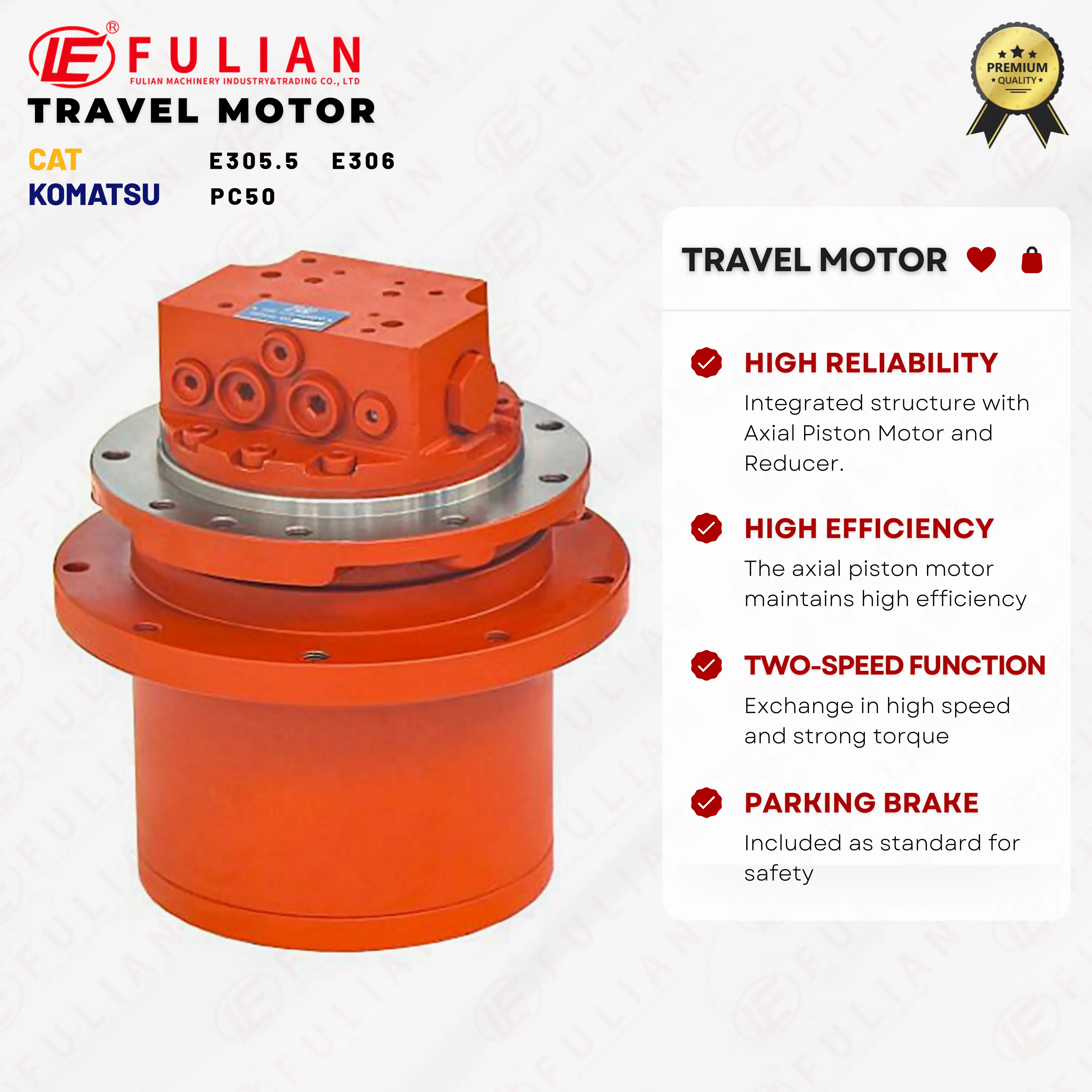 ชิ้นส่วนช่วงล่างของรถขุด GM05VL GM06VN ไดรฟ์สุดท้าย Assy FLTM04เฟืองขับมอเตอร์เดินทางสำหรับ Caterpillar Komatsu Kobelco