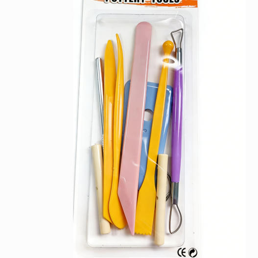 ชุดดินน้ำมันพลาสติก Kw-t-154 8 ชิ้น - สีผสม - บรรจุบนแผงดูด