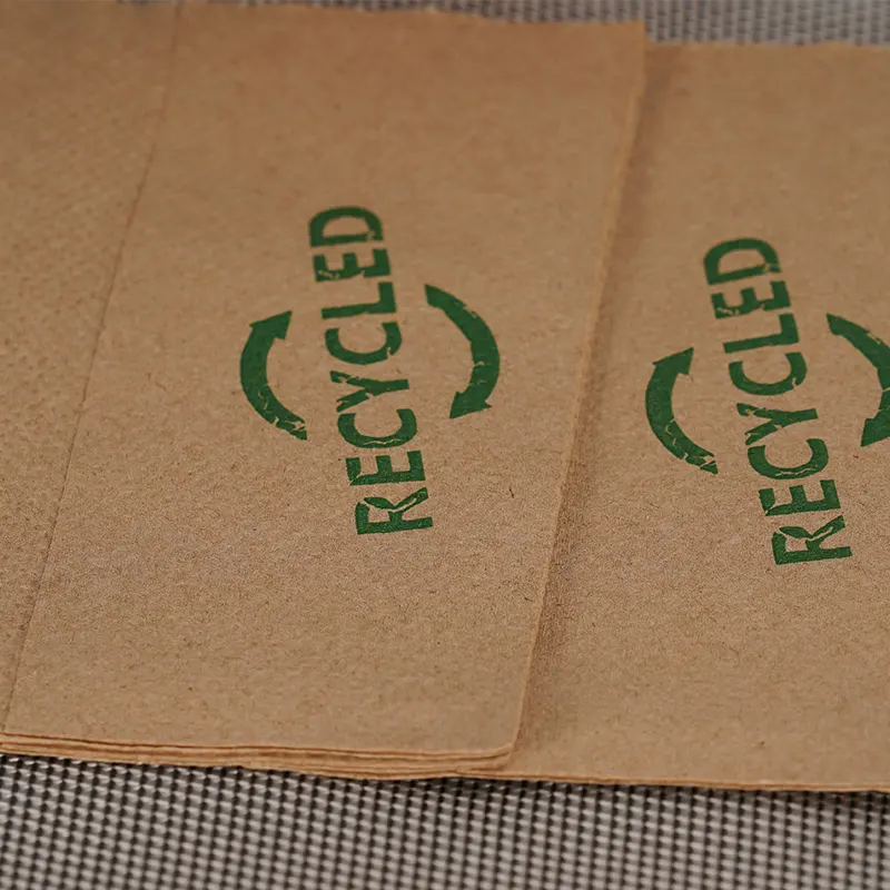 Food contact quality 100% post-consumer recycled napkin Biodegradable brown napkin