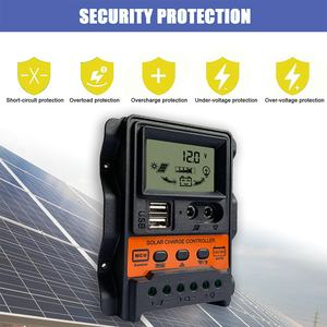 Y & H 30A regolatore di carica solare 12V/24V PWM Controller batteria pannello solare doppio Display LCD DC + USB compatibile con sigillato, Gel - Product Image 3