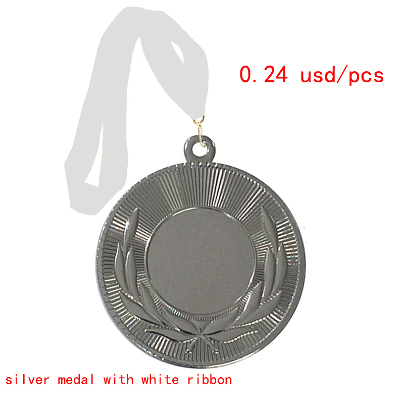 Silver with white ribbon