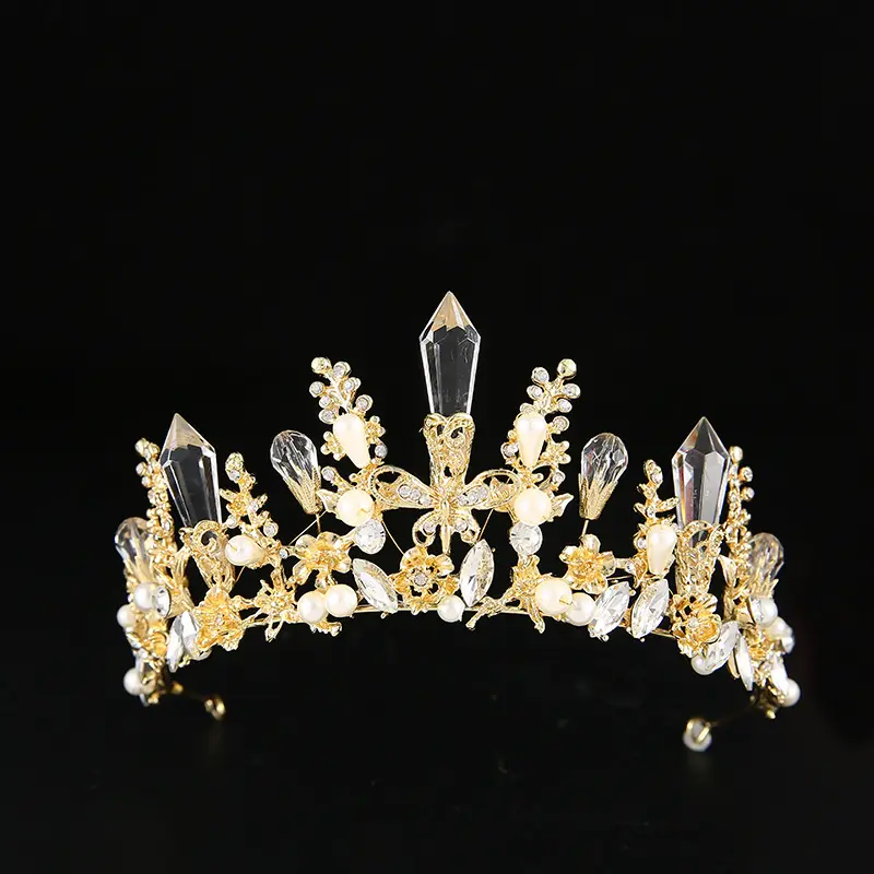 Di Yiwu Deju Nuovo copricapo da sposa Barocco golden crown nuziale della principessa corona di accessori abito da sposa accessori per capelli corona di T0030