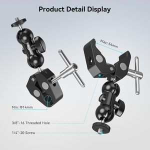 ชุดแคลมป์ยึดกล้อง SMALLRIG, แขนวิเศษหัวบอลพร้อมแคลมป์, ซุปเปอร์แคลมป์พร้อมเธรดกันลื่น, สําหรับ Gopro, เว็บแคม, กล้อง - Product Image 5