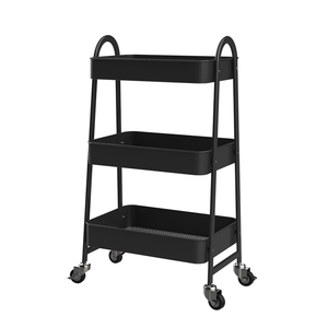 Hot Sell Rolling 3 Tier Utility Storage Cart Near Me 4 Wheel Lockable Storage <strong>Trolley</strong> with <strong>100</strong>% Safety - Product Image 4