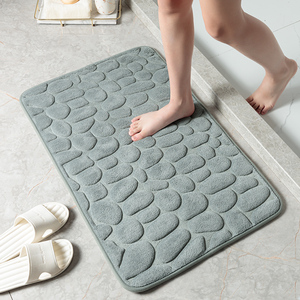 廉价3D卵石软快干超级吸水防滑记忆泡沫浴室浴垫 - Product Image 1