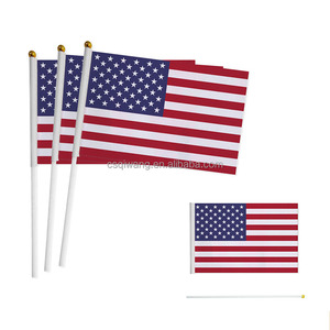 Wholesale Polyester Mini Small <strong>Flag</strong> Hand Held Waving <strong>Flag</strong> Custom Hand <strong>Flag</strong> for <strong>Cheer</strong> for America - Product Image 3