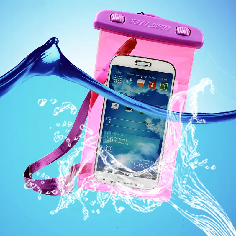 Nova chegada portátil telefone subaquático caso alta sensível do telefone móvel saco impermeável