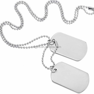 Militaire Leger Stijl Gegraveerde Blanco <span class=keywords><strong>Dog</strong></span> Tags Hanger Ketting Voor Mannen Rvs Stalen 18K Goud Gepersonaliseerde Id Naam Sieraden - Product Image 4