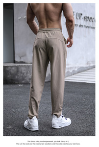 Oem/ODM Người Đàn Ông Chạy Bộ Thiết Lập Biểu Tượng Tùy Chỉnh Đào Tạo Mặc Eo Cao Skinny Đào Tạo Mặc Với Túi Mens Phòng Tập Thể Dục Mồ Hôi Quần - Product Image 3