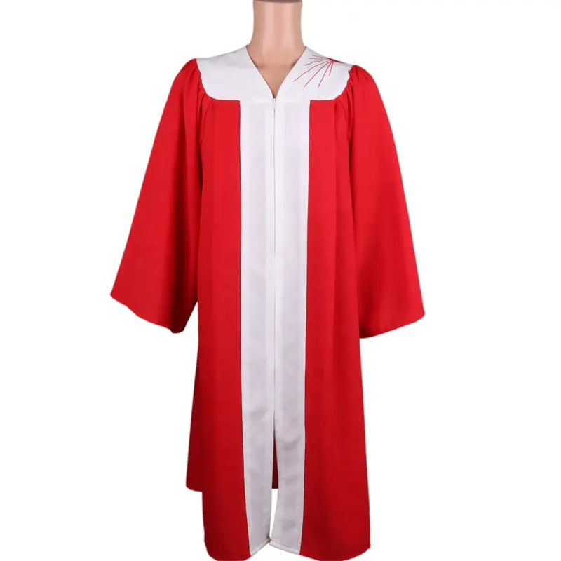 2020 venta al por mayor barato Unisex personalizado moderno rojo y blanco Carly del Coro de la Iglesia trajes