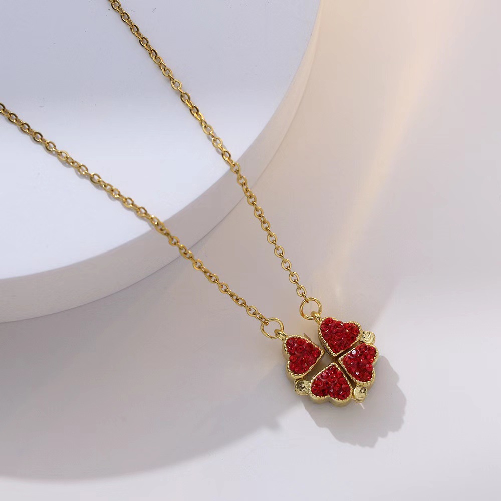 X0106 red and black, two-sided necklace.