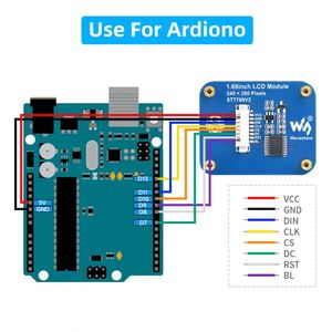 Ruised stok 1.69 inç LCD IPS ekran SPI arayüzü 262K renkler ST7789V2 ekran modülü Arduino ESP32 ahududu Pi için
