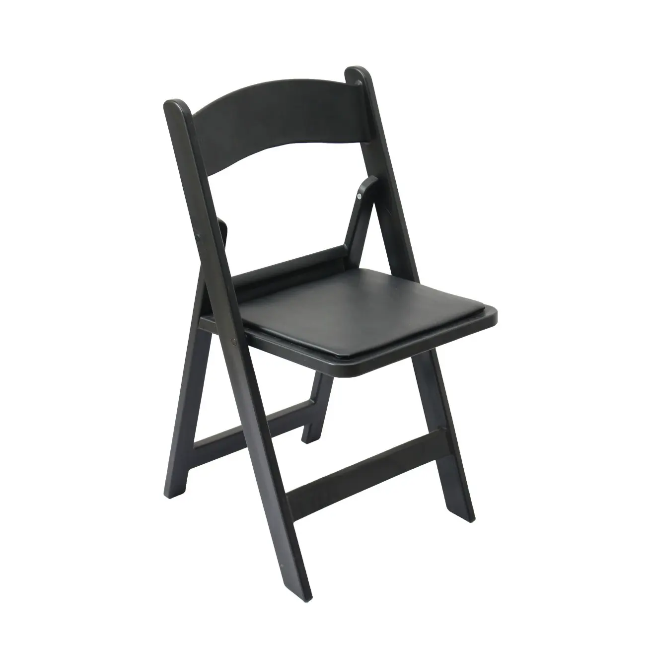 Cadeira dobrável de plástico da resina da cor preta, barata, ao ar livre, cadeira para o hotel, eventos de casamento, aluguer