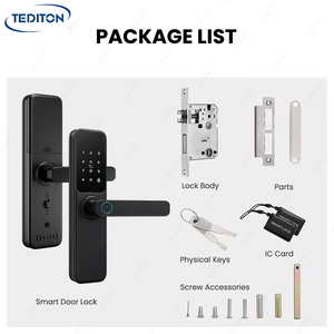 Tediton Hợp Kim Nhôm Sinh Trắc Học Vân Tay Ứng Dụng Cửa Gỗ Khóa Kỹ Thuật Số Cho Nhà Thông Minh Khách Sạn Căn Hộ Cửa Thông Minh Ổ Khóa - Product Image 3