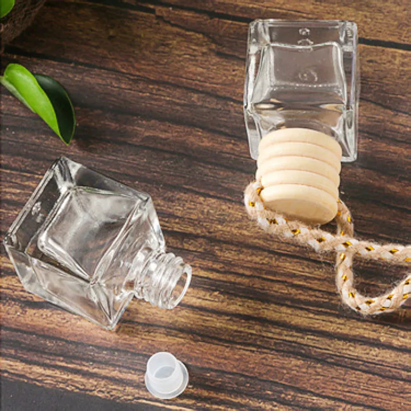 Nachfüllbare hängende Aromatherapie-Flasche Diffusor Glasflasche Leerer Anhänger Parfüm Auto Lufter frischer