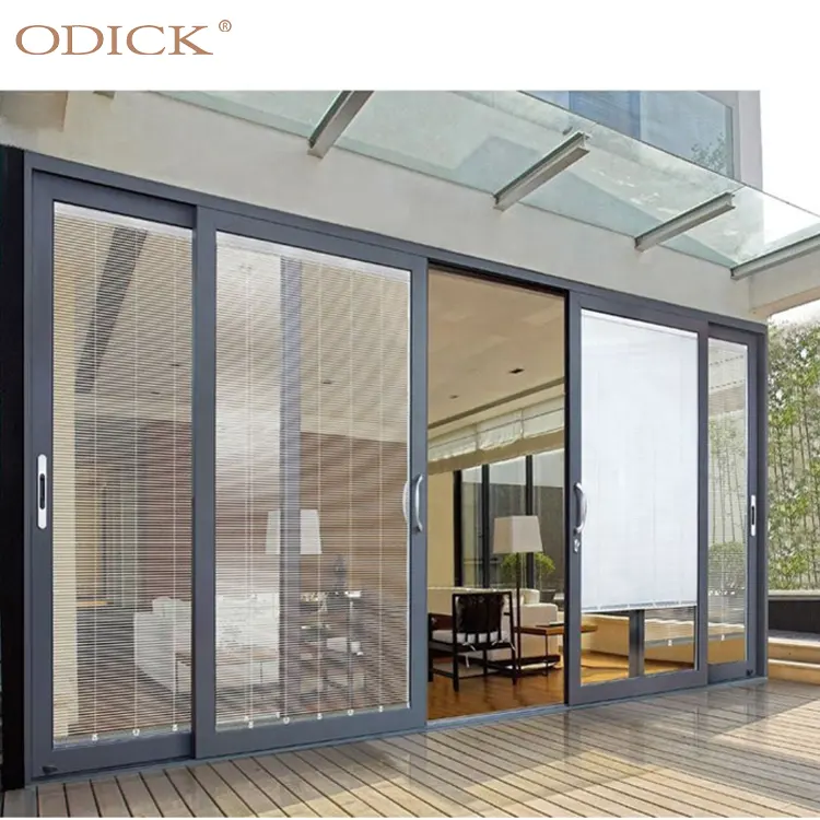 ODICK Aluminum Maximized View Low-e Sliding Glass Patio Doors Double Tempered Glass Sliding Door With Screen