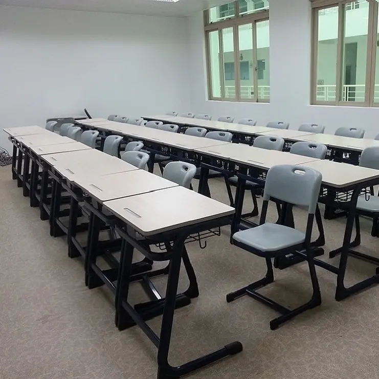 Mesa de mobiliário, venda quente, mesa escolar, cadeiras fixadas para cadeiras de sala de aula, escola