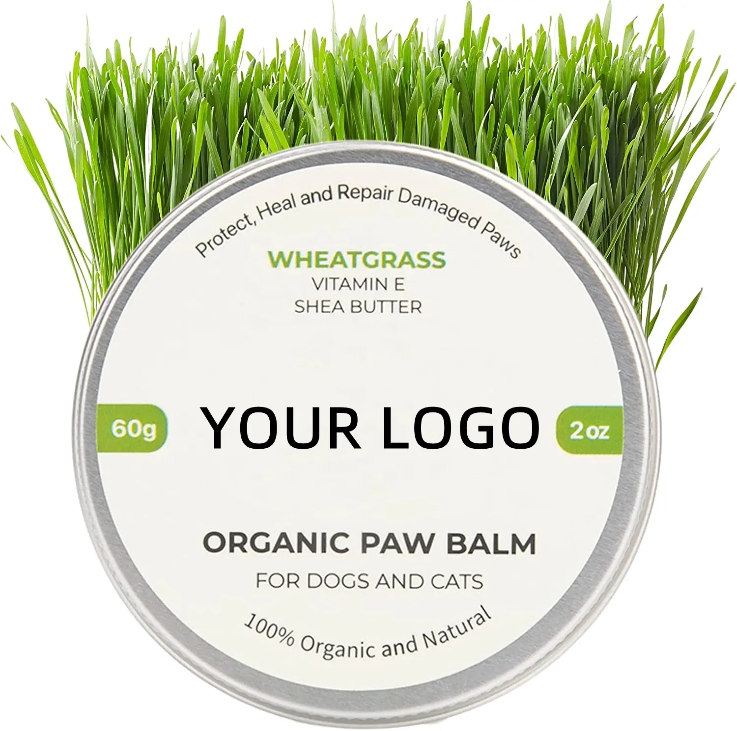 Nhãn hiệu riêng Hữu Cơ Wheatgrass Dog Cat Paw Pads Balm cho nứt bị kích thích Pet Claw Balm mũi khuỷu tay chân da nhăn và chữa lành