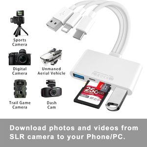 5合1 USB OTG适配器存储卡读卡器，用于Micro sd卡插槽，用于适用于IPhone/iPad USB C设备的Micro SD SDHC SDHC SDXC MMC - Product Image 2