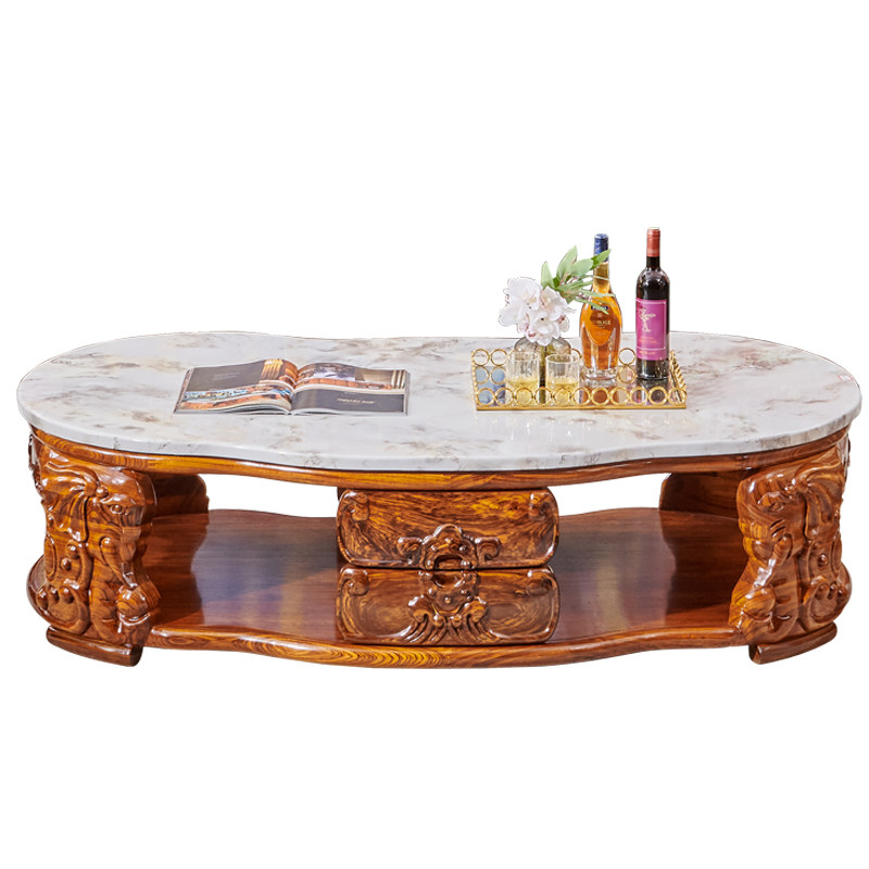 Black gold wood marble coffee table