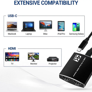 Adaptador AV Digital USB C a HDMI Dual Display USB 3,1 Tipo C a HDMI Convertidor 4K @ 60Hz con PD y Audio de 3,5mm - Product Image 3