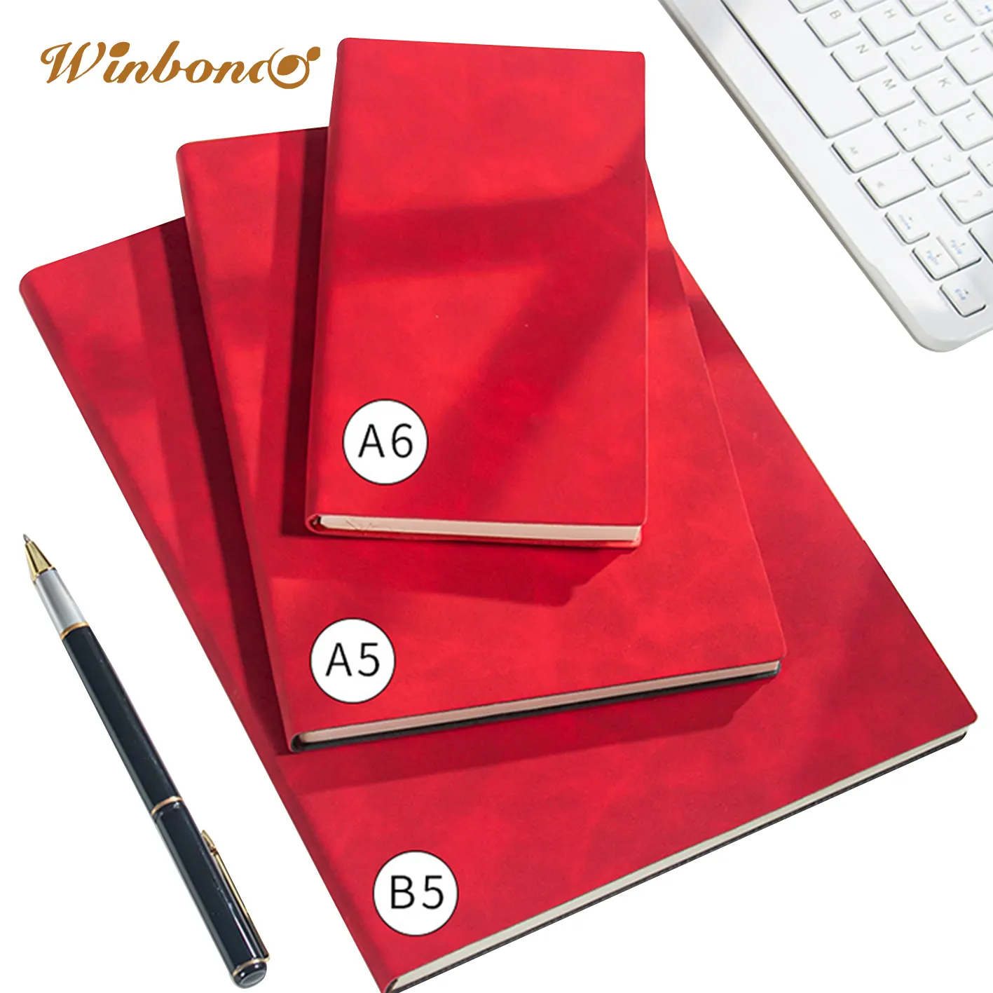Cuaderno de encuadernación inalámbrico de papel de calidad gruesa para oficina de negocios, regalo de viaje, diarios en blanco A5 A6 B5, cubierta de cuero, cuaderno de notas