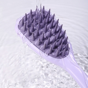 New Design Ginkgo Leaf Shampoo <strong>Brush</strong> Silicone Rough-toothed Comb with Handle Scalp Message <strong>Brush</strong> - Product Image 5