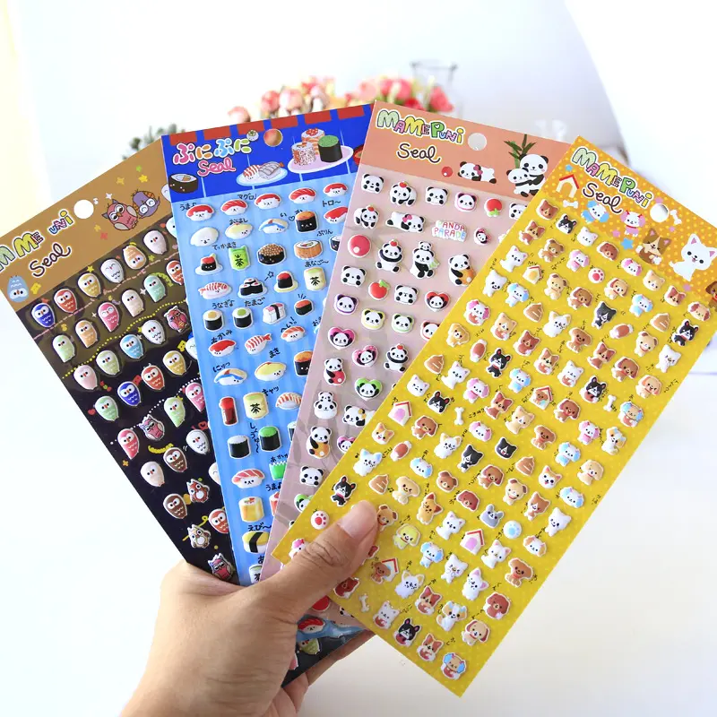 Custom Schattige Momo Decoratieve Kawaii Cartoon Meisje Anime Kus Cut Stickers
