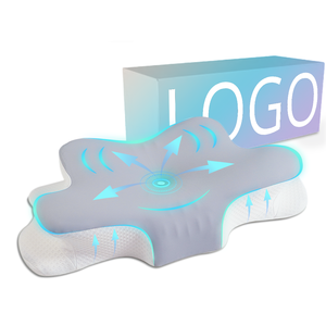 Nữ Hoàng Kích Thước Ergonomic Chỉnh Hình Làm Mát Bộ Nhớ Bọt Cổ Tử Cung Đường Viền Gối Cho Cổ Pain Relief Với Thoáng Khí Gối - Product Image 1