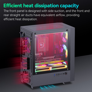 Snowman chơi game PC trường hợp <span class=keywords><strong>ATX</strong></span> giữa tháp với Tempered Glass RGB người hâm mộ USB Cổng 3.0 cho chơi game và hiệu suất cao PC xây dựng - Product Image 6
