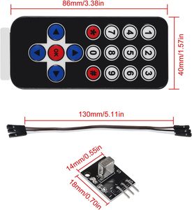 Kit telecomando wireless a infrarossi HX1838 con telecomando e modulo ricevitore - Product Image 2