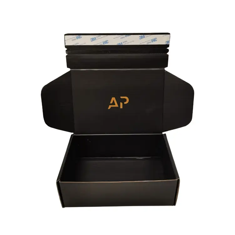 Caja de envío corrugada de embalaje de cartón de impresión completa personalizada caja de correo de cierre autoadhesivo con rasgadura
