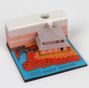 3D Kawaii Omoshiroi纸雕艺术记事本分配器有趣的笔筒和记事本的构建块 - Product Image 5