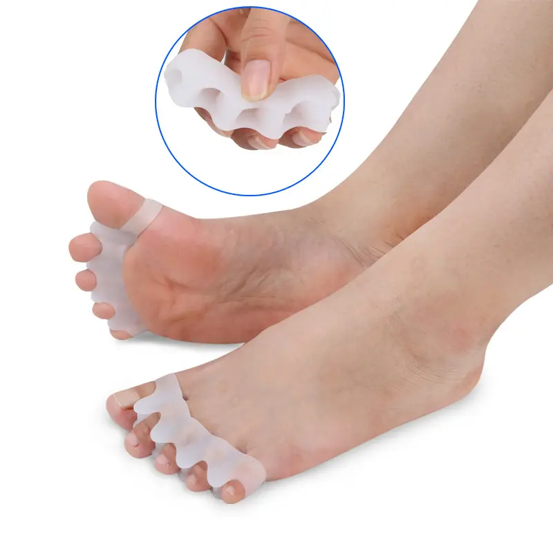 Campione gratuito vendita calda piedi distanziatori Bunion correttore Gel Silicone separatori dita per bambini