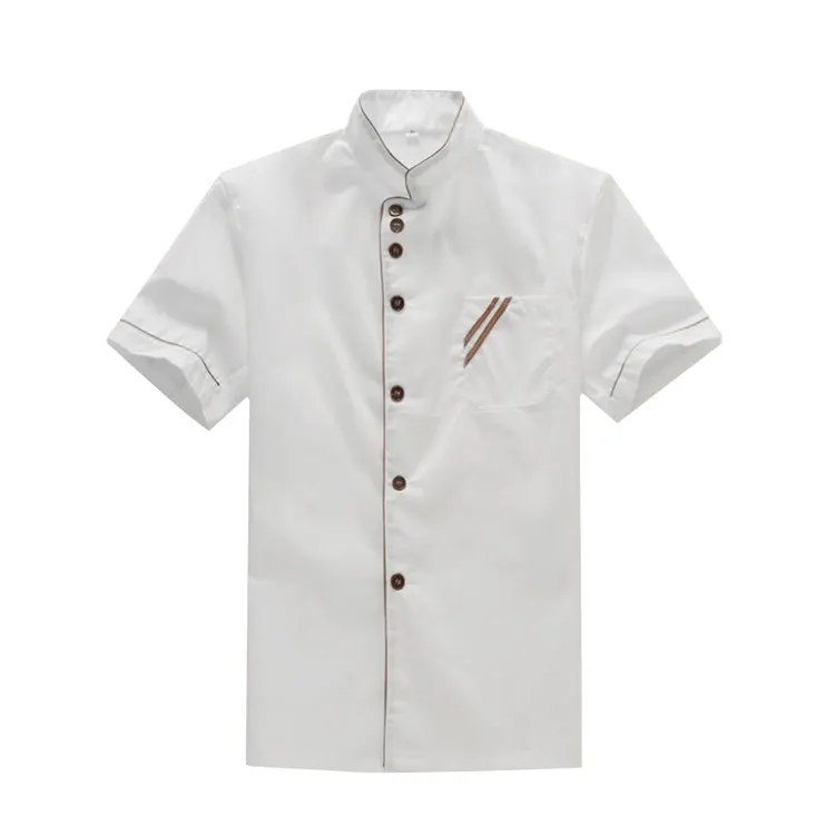 Jaqueta de chef barata personalizada com bolso uniforme de chef macio uniforme de cozinha de chef