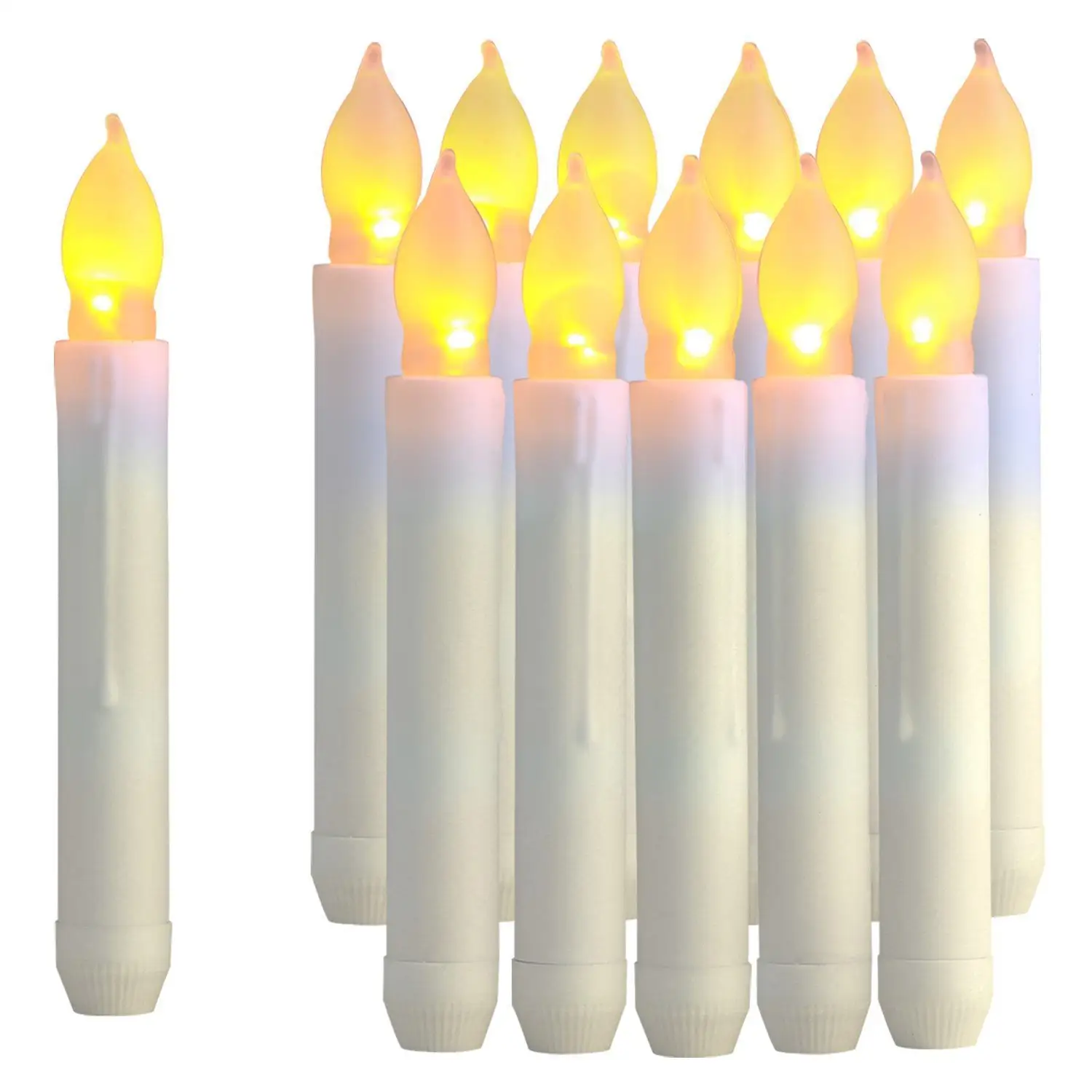 Velas Flameless eletrônicas brancas mornas do atarraxamento plástico longas varas conduzidas para ajustes do partido da decoração do feriado