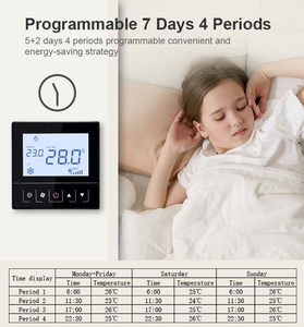 Bandary Custom 24V 2A 0-10 <strong>Output</strong> 2-pipe Programmable Digital Wired <strong>Adjustable</strong> Cooling Heating Home Room Thermostat - Product Image 5