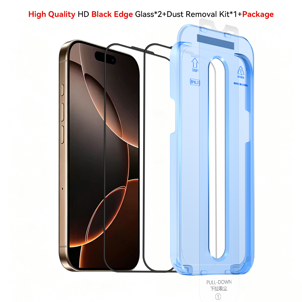 Clear No White Edge HD Film 2 Pcs + Dust Removal Chamber