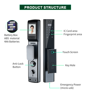 Riconoscimento del volto 3d di lusso Smart Lock Tuya Wifi Intercom impronta digitale Kuncipintu carta Passcode serratura della porta con la macchina fotografica - Product Image 6