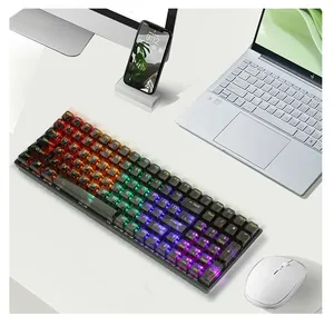 Barato K10 RGB retroiluminado claro teclado para juegos luz blanca teclado de computadora personalizado transparente con cable tipo C Teclado mecánico - Product Image 6
