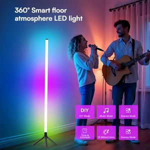 ไฟตกแต่ง RGB แบบทันสมัยโคมไฟตั้งพื้น LED ไฟเวทีควบคุมเป็นจังหวะสำหรับบ้าน - Product Image 4
