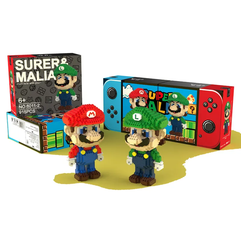 Giocattoli classici Mario Bros Nano Micro Blocks Mini Figure Mario Bros Figuras Puzzle Game For Kids Anime Figure