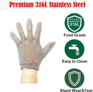Great Price Five Finger Stainless Steel Ring Mesh Anti-Cut Steel Gloves Anticut Gloves For Tailoring And Butchers - Product Image 3