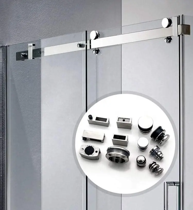 Puerta corredera sin marco, herrajes de vidrio, puerta de ducha de baño, juegos de accesorios de vidrio para 8-12mm